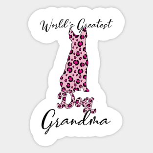 Leopard World's Greatest Dog Grandma  Cute Dog Owner Sticker